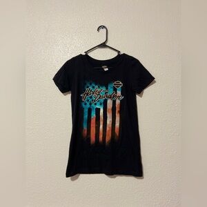 NWT Harley Davidson Flag Graphic Tee